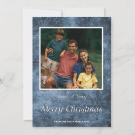 Weihnachtsfeiertag Fotokarte Blaue Schneeflocken Feiertagskarte