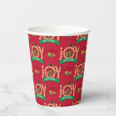 Weihnachtsfeiertag | Freude am Eichhörnchenmuster Pappbecher (Rückseite)