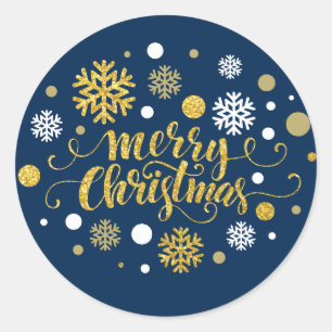 Weihnachtsfeiertag - frohe Weihnacht-Schimmer Runder Aufkleber