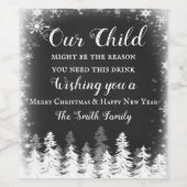 Weihnachtsfeiertag Frohe Weihnachten Weinetikett (Einzelnes Label)