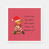 Weihnachtsfeiertag Funny Quote Elf Rot Serviette (Vorderseite)