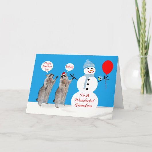 Weihnachtsfeiertag für Grandson Grußkarten Feiertagskarte (Vorderseite)