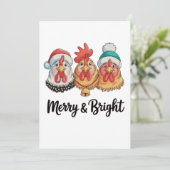 Weihnachtsfeiertag für Hähnchen Feiertagskarte (Stehend Vorderseite)