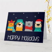 Weihnachtsfeiertag für Haustiere Karte (Gelbe Blume)