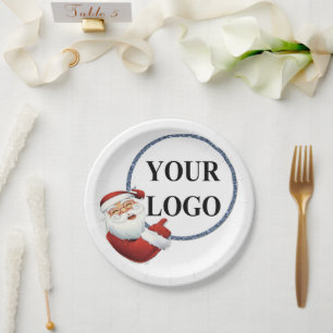 Weihnachtsfeiertag für Ihr Logo hinzufügen Pappteller