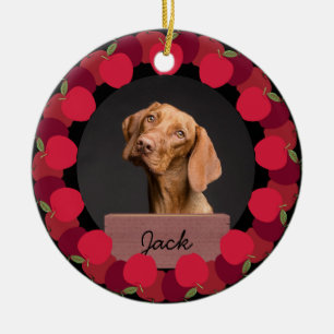 Weihnachtsfeiertag für Rotapfel Custom Dog Foto Keramik Ornament