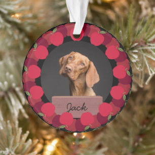 Weihnachtsfeiertag für Rotapfel Custom Dog Foto Ornament