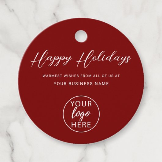 Weihnachtsfeiertag für Unternehmen Geschenkanhänger (Vorderseite)