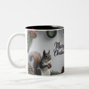 Weihnachtsfeiertag für Waldscheißchen Zwei-Tone-Ta Zweifarbige Tasse