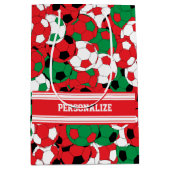 Weihnachtsfeiertag - Fußballball-Collage Mittlere Geschenktüte (Vorderseite)