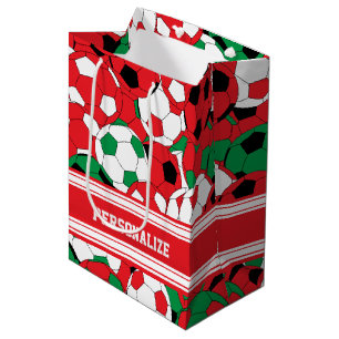 Weihnachtsfeiertag - Fußballball-Collage Mittlere Geschenktüte