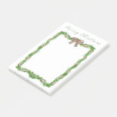 Weihnachtsfeiertag Garland Ribbon Bow Kariert Post-it Klebezettel (angewinkelt)