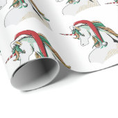 Weihnachtsfeiertag gefliest Einhorn Party Geschenkpapier (Rolleneckpunkt)