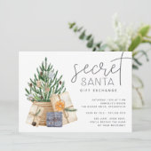 Weihnachtsfeiertag Geheimnis Santa Party Einladung (Stehend Vorderseite)