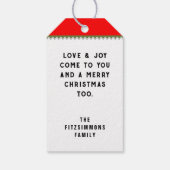 Weihnachtsfeiertag Geschenkanhänger (Rückseite)