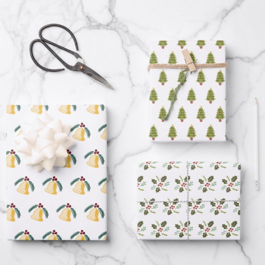 Weihnachtsfeiertag Geschenkpapier Set (Vorderseite)
