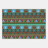 Weihnachtsfeiertag Gezwitschter-Muster Rentiere Geschenkpapier Set (Vorderseite)