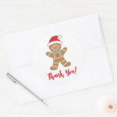 Weihnachtsfeiertag Gingerbret Vielen Dank Runder Aufkleber (Umschlag)