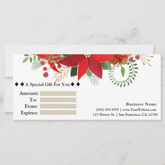 Weihnachtsfeiertag Glam Ornamente Geschenkgutschei (Rückseite)