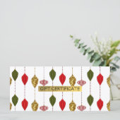 Weihnachtsfeiertag Glam Ornamente Geschenkgutschei (Stehend Vorderseite)