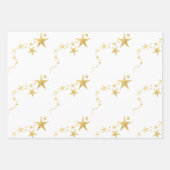 Weihnachtsfeiertag glänzend weißes Gold Wrapping P Geschenkpapier Set (Vorderseite)