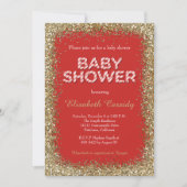 Weihnachtsfeiertag Glitzer Kinderdusche Einladung (Vorderseite)