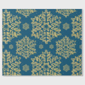 Weihnachtsfeiertag Gold Glitzer Snowflake Navy Bla Geschenkpapier (Flach)