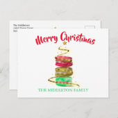 Weihnachtsfeiertag Gold Tree Farbenfrohe Macaroons Postkarte (Vorne/Hinten)