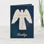 Weihnachtsfeiertag - Goldangel Weihnachtskarte Feiertagskarte (Vorderseite)