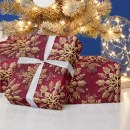 Weihnachtsfeiertag Goldene Schneeflocke Geschenkpapier