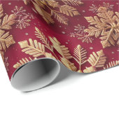 Weihnachtsfeiertag Goldene Schneeflocke Geschenkpapier (Rolleneckpunkt)