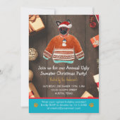 Weihnachtsfeiertag Griffon Dog Ugly Sweater Party Einladung (Vorderseite)