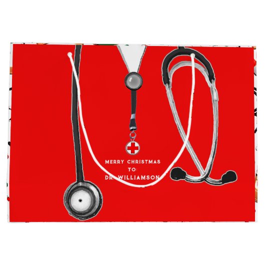 Weihnachtsfeiertag Große Geschenktüte (Rückseite)