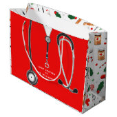 Weihnachtsfeiertag Große Geschenktüte (Rückseite Schrägansicht)