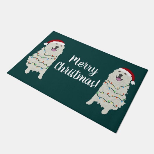 Weihnachtsfeiertag Große Pyrenäen Fußmatte (Schrägansicht)