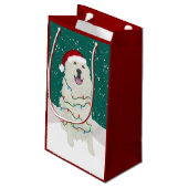 Weihnachtsfeiertag Große Pyrenäen Kleine Geschenktüte (Rückseite Schrägansicht)