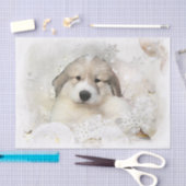 Weihnachtsfeiertag Große Pyrenäen Wasserfarbe Seidenpapier (Handwerk)