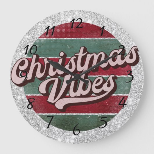 Weihnachtsfeiertag Große Wanduhr (Vorderseite)