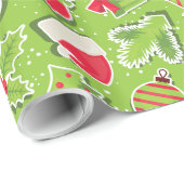 Weihnachtsfeiertag Grün Geschenkpapier (Rolleneckpunkt)