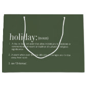 Weihnachtsfeiertag Grün Große Geschenktüte (Vorderseite)