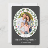 Weihnachtsfeiertag Grüne Nachricht Foto Feiertagskarte (Vorderseite)