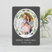 Weihnachtsfeiertag Grüne Nachricht Foto Feiertagskarte (Stehend Vorderseite)