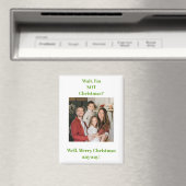 Weihnachtsfeiertag grüner Text Foto Magnet (In Situ (Geschirrspüler))