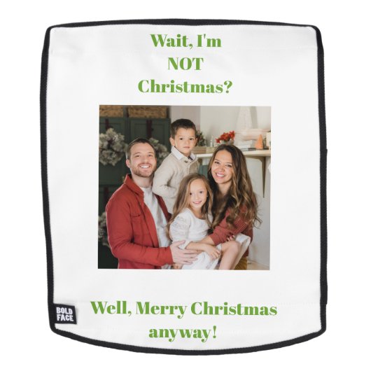 Weihnachtsfeiertag grüner Text Foto Rucksack (Abnehmbare Front)