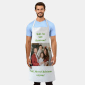 Weihnachtsfeiertag grüner Text Foto Schürze (Getragen)