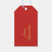 Weihnachtsfeiertag Gruß Personal Red Geschenkanhänger (Rückseite)