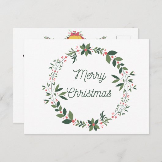 Weihnachtsfeiertag Gruß Postkarte (Vorne/Hinten)