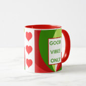 Weihnachtsfeiertag Gute Vibes nur Red Green Tasse (VorderseiteRechts)