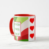 Weihnachtsfeiertag Gute Vibes nur Red Green Tasse (Vorderseite Links)
