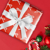 Weihnachtsfeiertag Handgezeichnet Red White Bows Geschenkpapier